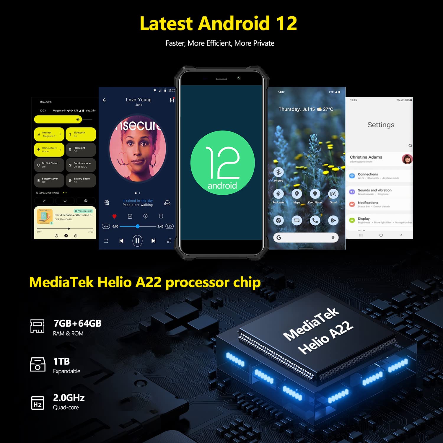 Amazon.com: FOSSIBOT Rugged Smartphone, 10600mAh Battery, Android